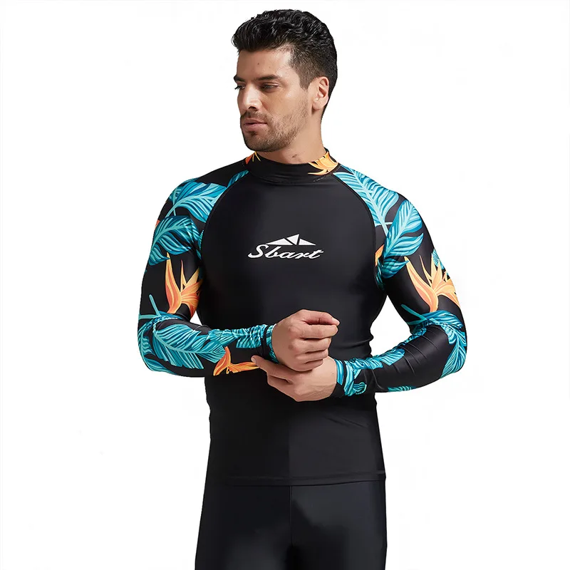 

Sbart Long Sleeve Swimsuit Rashguard Men Swimwear Windsurf Surf Shirt Tops Clothing Male Beach Bathing Suits 2019 EO