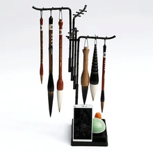 Fashion Design 24 Hangers Multifunctional Pen Holder Calligraphy Brush Holder Traditional Painting Writing Plastic Brush Rack