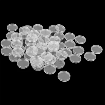 

100Pcs Small Round Coin Collection Boxes 25/27/30mm Commemorative Coin Protection Boxes Round Display Capsules Collection Gifts