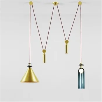 

Post-modern Designer Metal Glass Plumb Sliding Pendant Light for Dining Room Living Room Bedroom Hanging Lamp 110/220V 1730