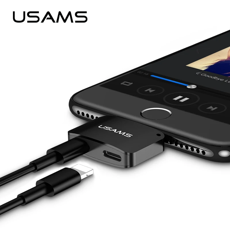 USAMS для Lightning/Lightning аудио адаптер iPhone 8/7 наушников OTG адаптер|Переходники и