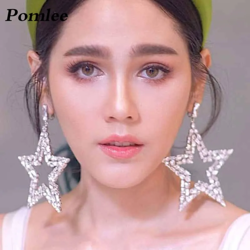 

Pomlee Vintage Round Rhinestone Shell Shiny Drop Earrings for Women Wedding Jewelry Colors Trendy Bohemian Dangle Earrings Hot