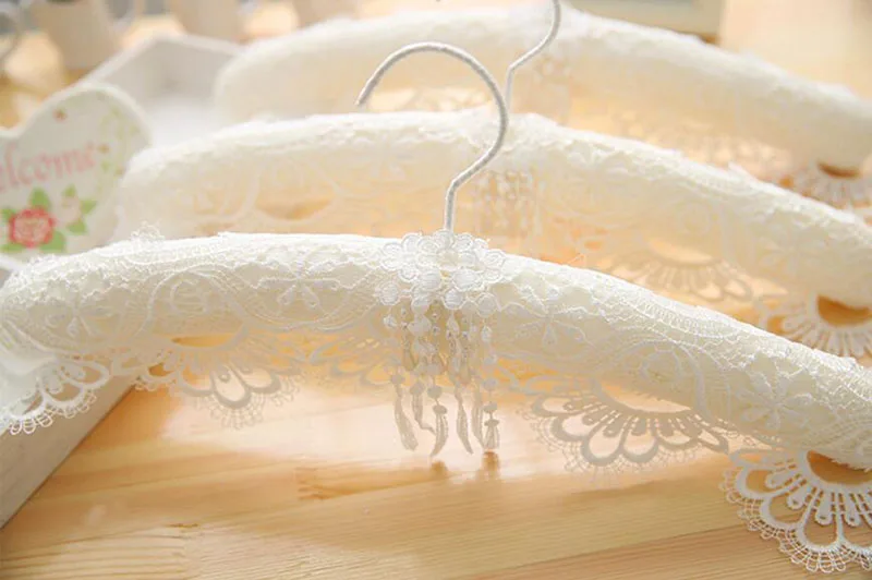 6 шт. роскошная белая кружевная вешалка для свадебного платья для невесты, жемчужная кисточка, Роскошная ткань, Свадебная Вешалка для подружки невесты