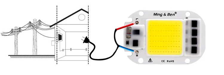 Светодиодный COB лампы постоянного тока чип светодиодный рассеивателем 220V 240V 230V 20W 30W 50W умная ИС(интеграционная схема) "сделай сам" для Светодиодный прожектор светильник нужен радиатор для охлаждения