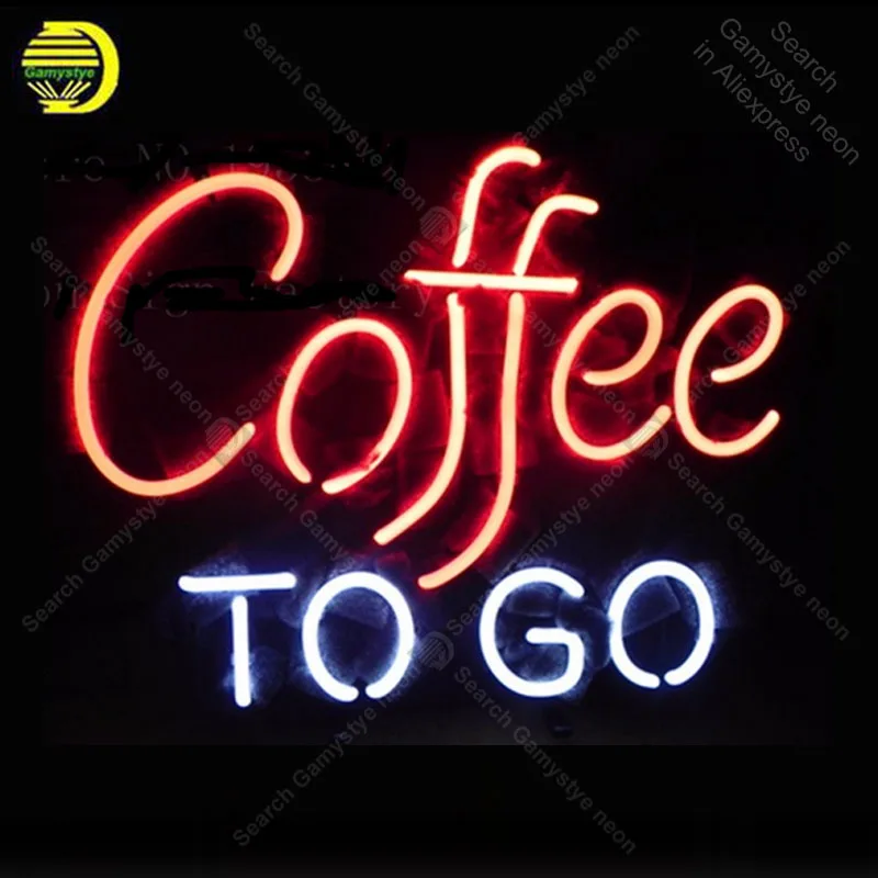 ##BUY Coffee Cup Open Neon sign Real Glass Tube Bulbs Light Bar Beer Club Custom Neon signs Store Decoration Signboard 17\