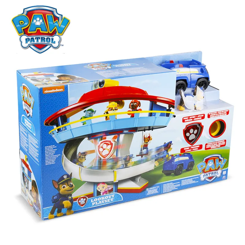 Paw Patrol Dog Puppy Patrol Car Large Command center Headquarters slideway Toy Set Kids Action Figures Gifts Genuine original