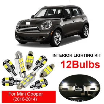 

12pcs Canbus Interior LED Light Kit For Mini Cooper 2010 2011 2012 2013 2014 Dome Trunk License Plate Lamp