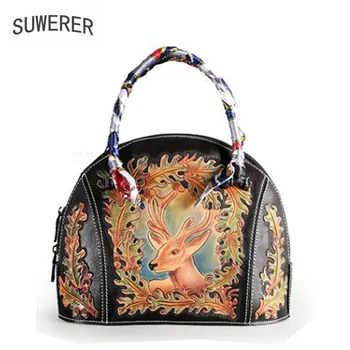 

Genuine Leather Women bags for women 2018 new luxury handbags women bags designer three-dimensional flowers Art tote women bags