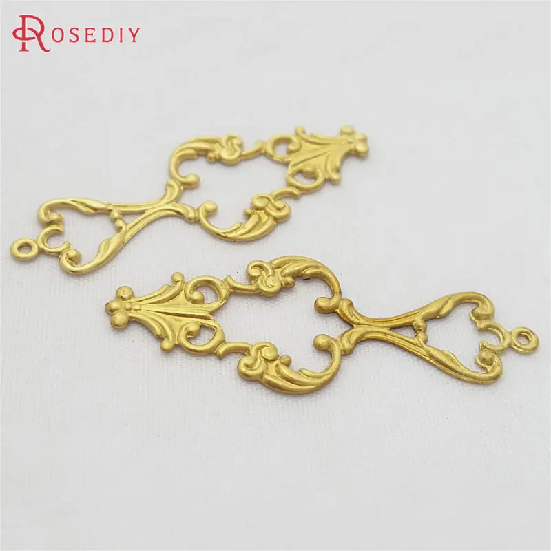 

(29451)30PCS 42x16MM Not plated color Brass Decorative Connect Pendants Diy Jewelry Findings Accessories Wholesale