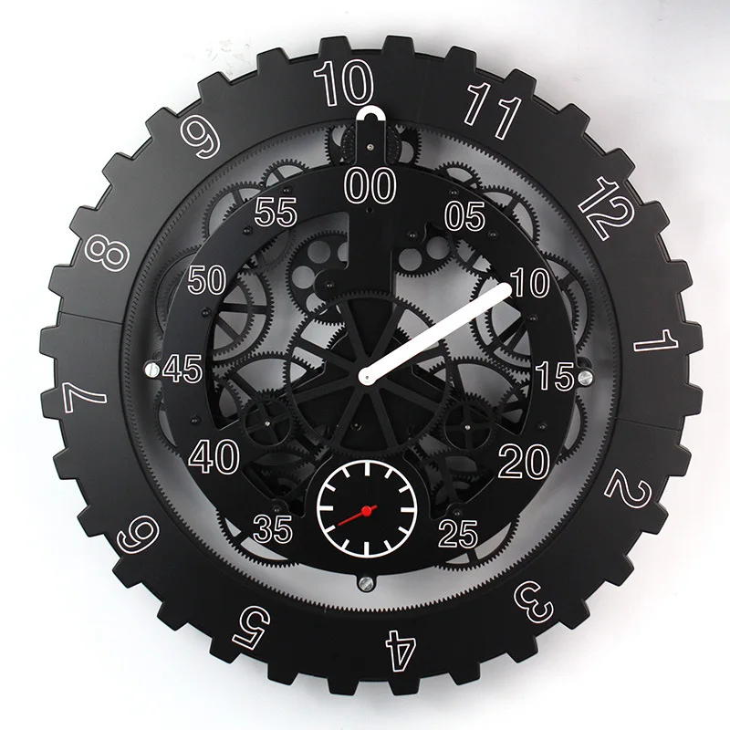 

Large Gear Wall Clock Modern Design Mechanical Rotation Multi-function Luxury Creative Gear Clock Wall Watch Home Decor 18 inch
