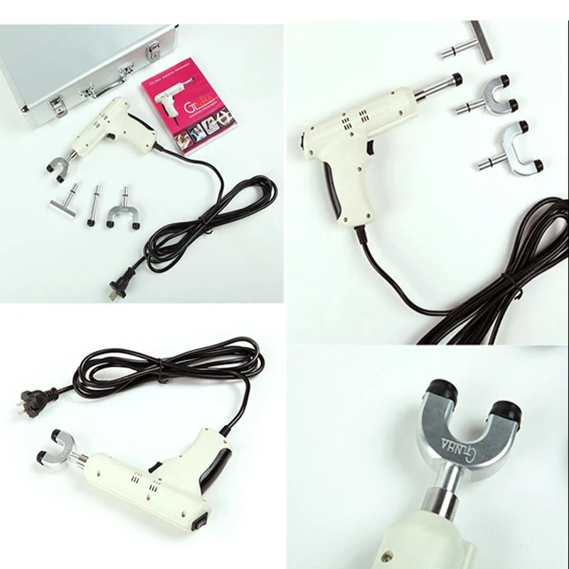 Spine Chiropractic 4 Heads chiropractic adjusting instrument /Electric Correction Gun Activator Massager/Impulse adjuster 5