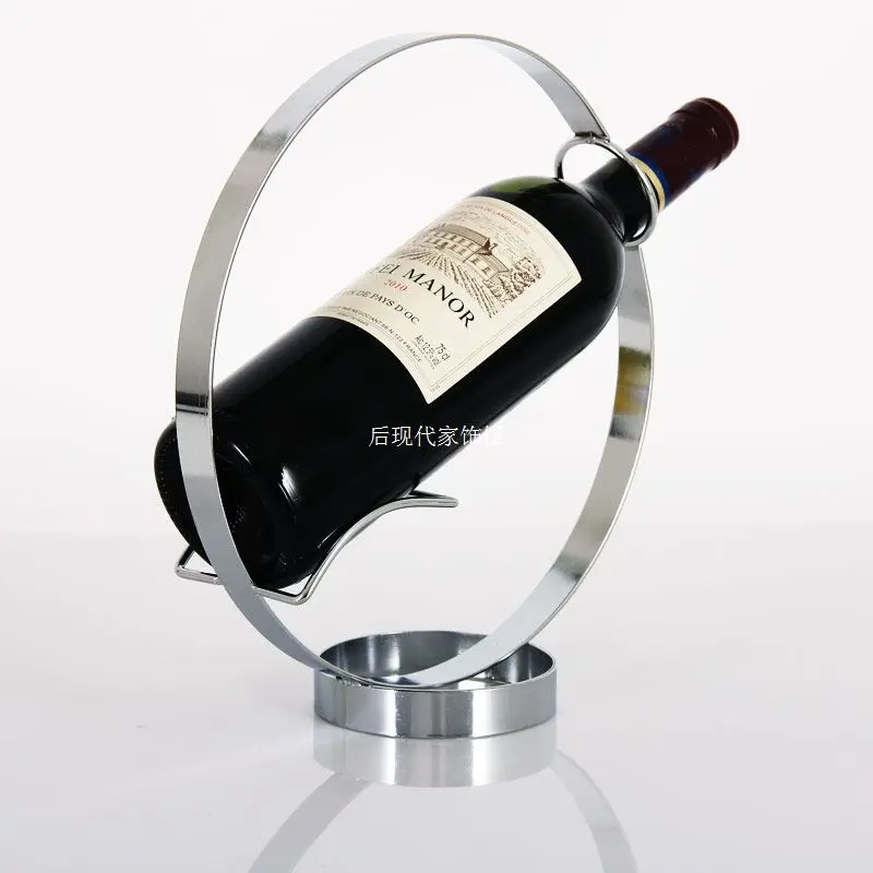 Free shipment stainless steel circular wine rack wine holder simple