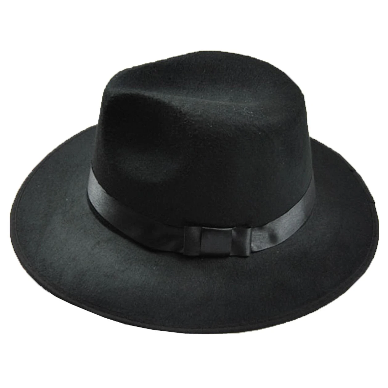 Saf котелок флоппи Cloche бантом Фетр Fedora Стиль hat