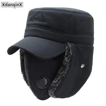 

XdanqinX 2020 Winter New Style Men's Earmuffs Cap Bomber Hats Thicker Plus Velvet Warm Women's Resist The Snow Ski Caps Unisex