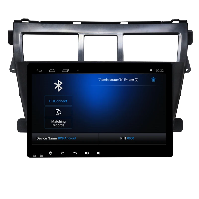 Cheap 9"Quad Core Android 6.0 1G RAM Car Radio for Toyota Vios 2009 2010 2011 2012 2013 with GPS Navigation steering wheel Free map 4