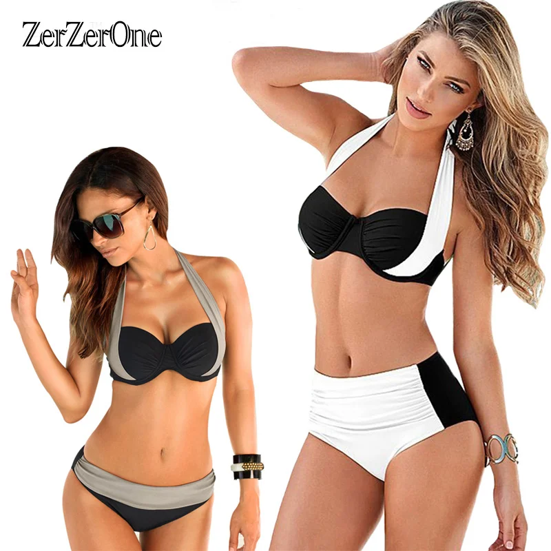 bikinis 2017 sexy femminili costumi da bagno donna push up costume da bagno di alta vita