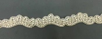 

10Yards Handmade rhinestone applique trim for bridal belts rhinestone DIY accessories for wedding dress