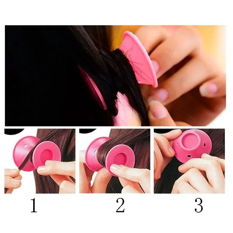

Soft Rubber Magic Hair Care Rollers Hair Curler No Heat Hair Styling Tool blue Silicone Mushroom Bell