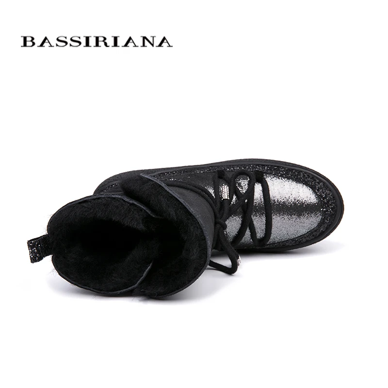 BASSIRIANA/зима Ботинки женские дубленки snowboots черный серый 35 40 Бесплатная