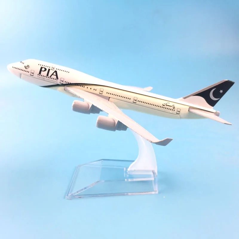 16 см металлический сплав самолет модель Пакистан воздуха Pia B747 Airways самолета Боинг 747 400 Airlines Самолет Модель W Стенд подарок
