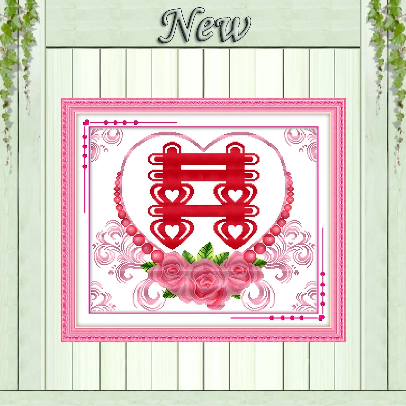 

Newly-married happy Flowers decor paintings counted printed on canvas DMC 14CT 11CT Cross Stitch Needlework Sets Embroidery kits