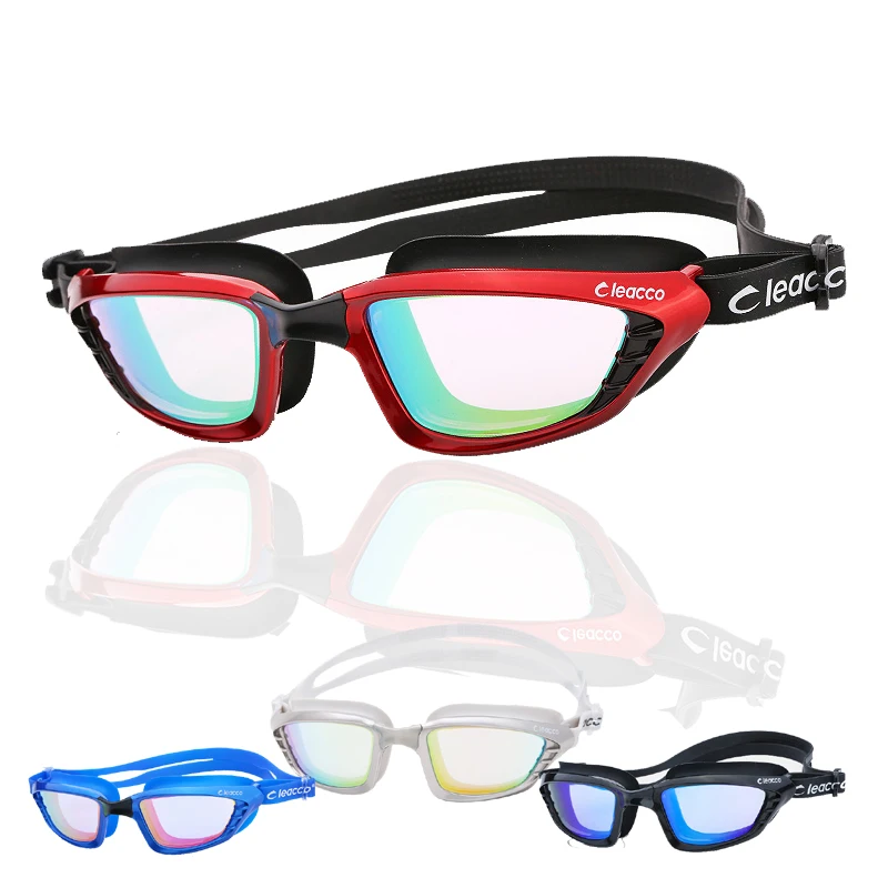 

Men Women Professional Electroplate Anti-fog UV Swimming Goggles silicone Waterproof hd Glasses Big box Integrated Eyeglasses