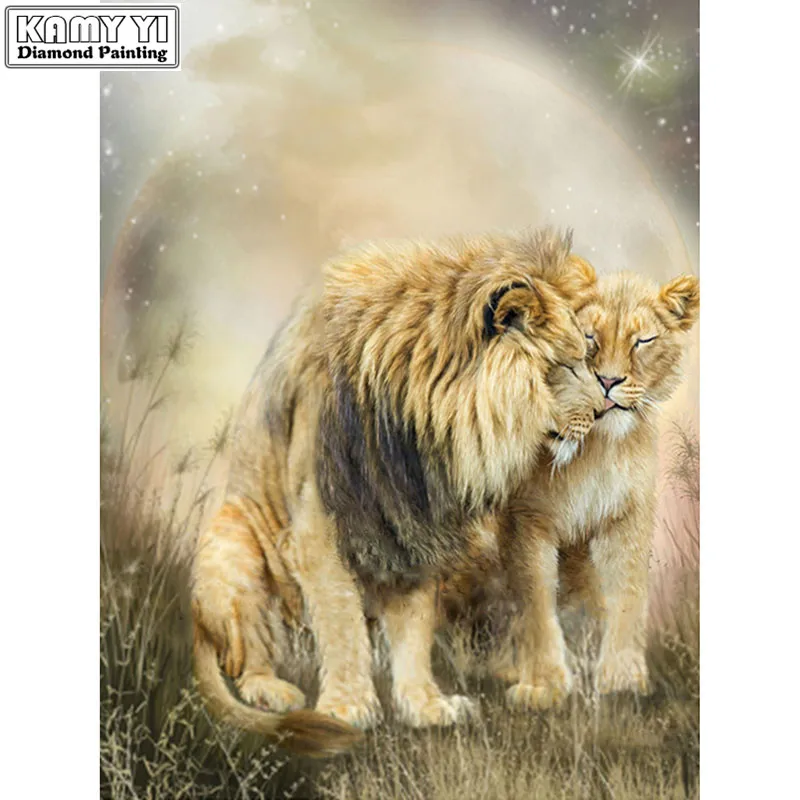 Full Square drill 5D DIY Diamond painting Lion Embroidery Mosaic Cross Stitch Rhinestone decoration HYY | Дом и сад