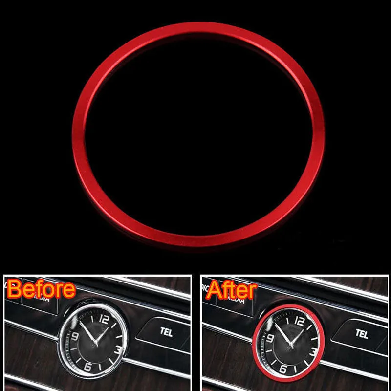 

Car-styling Center Console Clock Watch Ring Cover Trim For Mercedes Benz C Class W205 2015-16 E Class W213 2017 Car Accessories