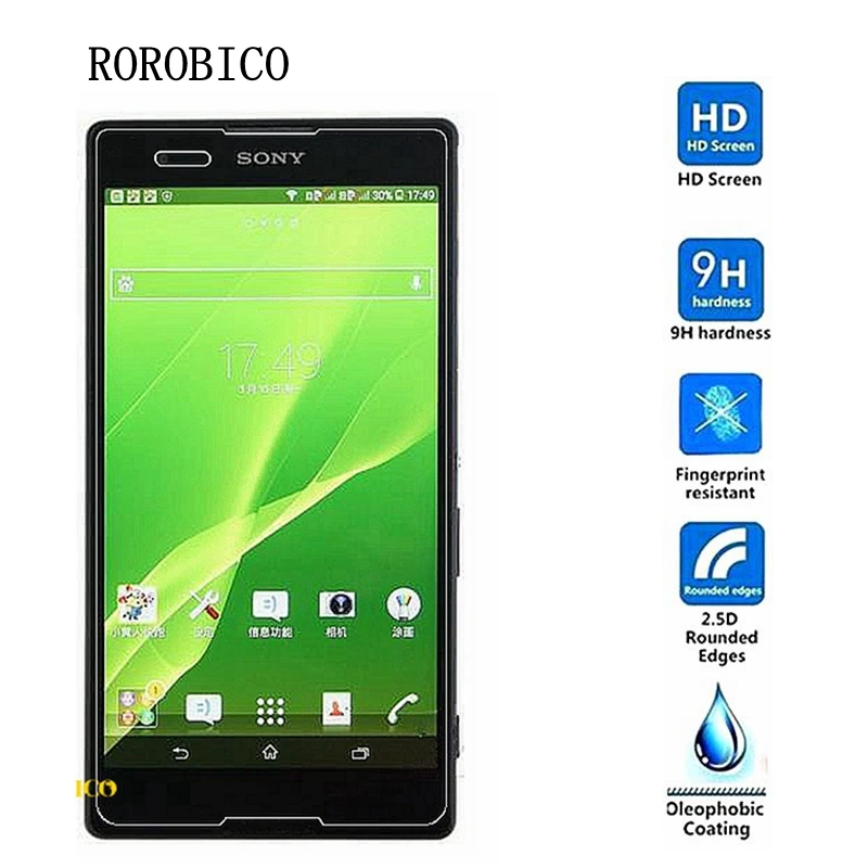 

ROROBICO Premium Screen Protector For Sony Xperia T2 Ultra Dual D5322 XM50h D5303 D5306 Tempered Glass Toughened protective film