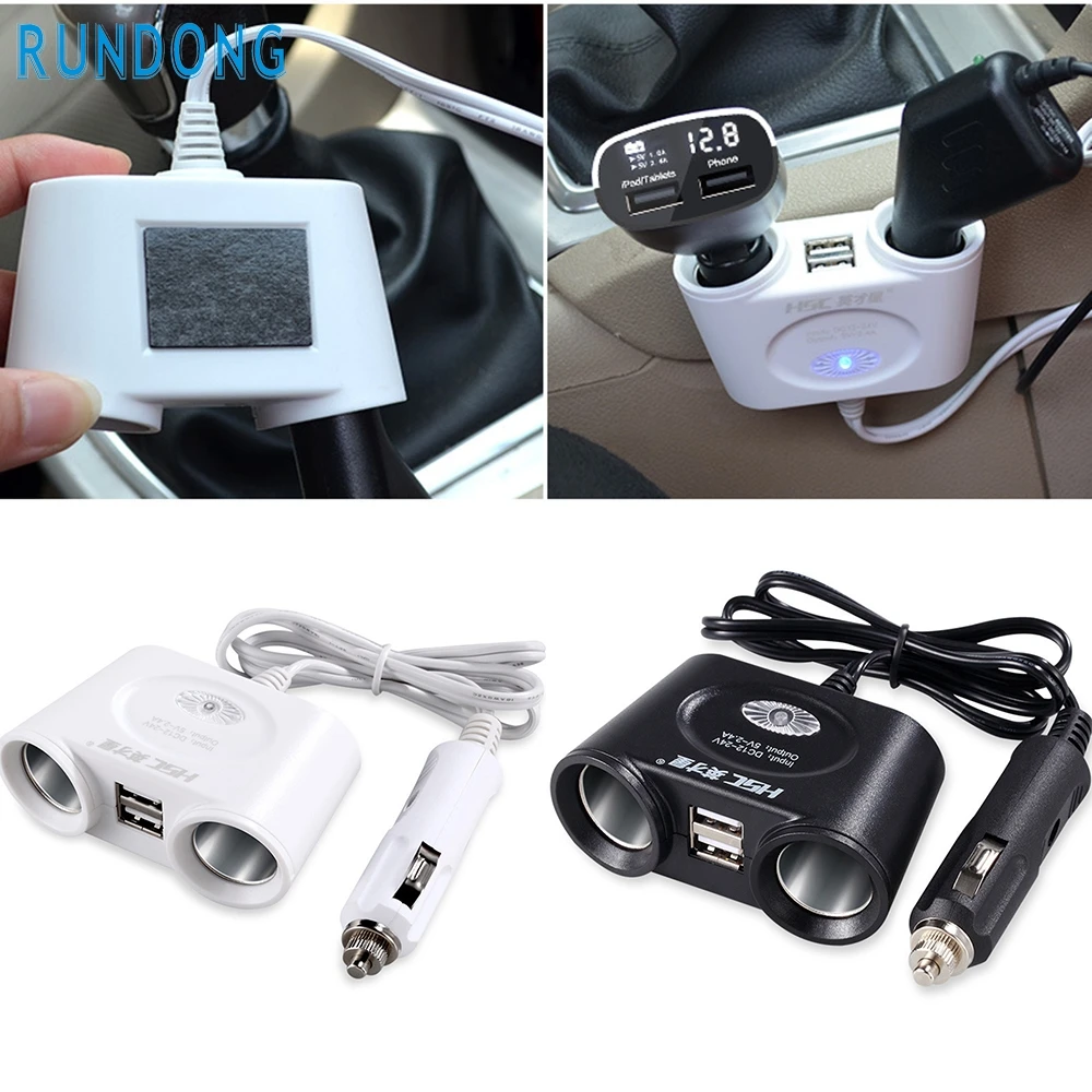 2017 tiptop новый двойной разъем 2 Way USB Порты и разъёмы автомобиля Зарядное устройство