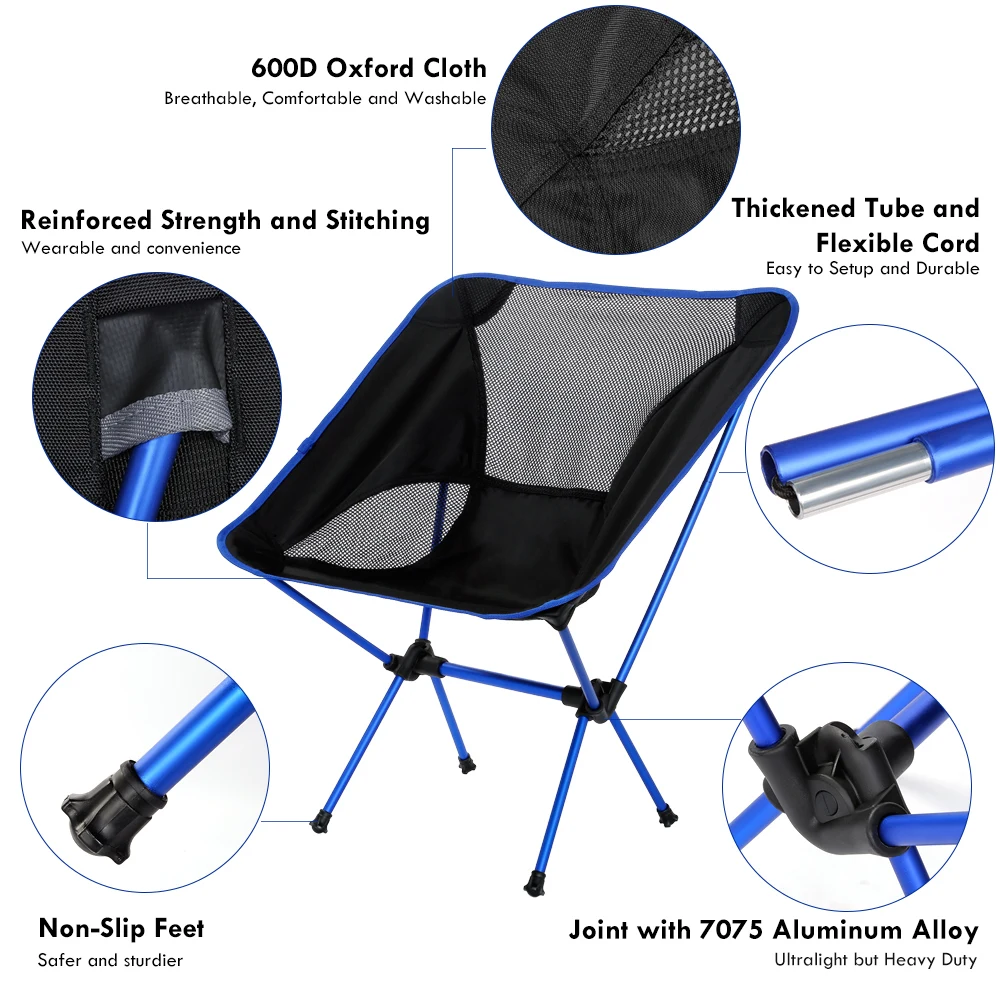 Портативный съемный стул пляжное сиденье из алюминиевого сплава Легкий стул для наружного туризма рыбалки пикника барбекю садовое кресло