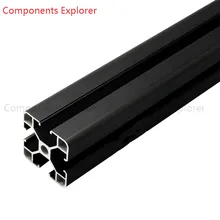 Произвольная резка 1000 мм 4040LL черный алюминиевый профиль, черный цвет