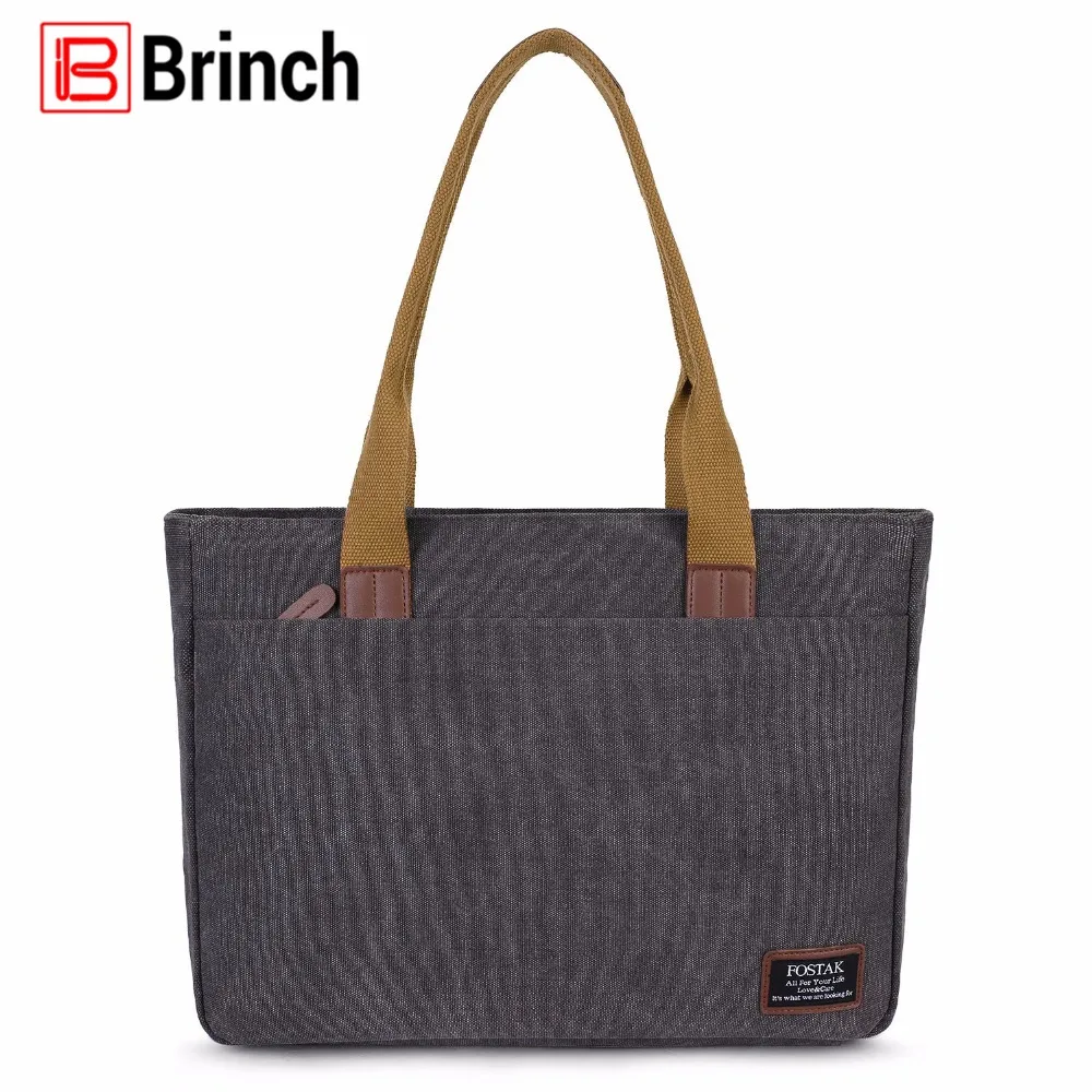 

15.6 Inch Laptop Tote Bag Women Fashion Lightweight Notebook Ladies Canvas Handbag with Zipper Business computer Shoulder Bags