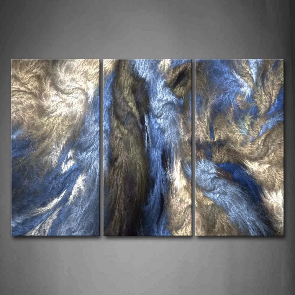 

Framed Wall Art Pictures Abstract Gray Blue Canvas Canvas Print Abstract Modern Poster With Wooden Frame For Living Room