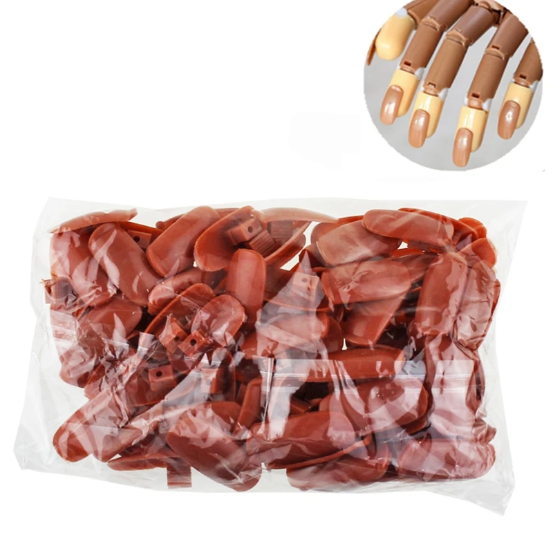 

100pcs Professional False Nail Tips Full Cover Activity Practice for Mechanical Hand Fake Nails Display Salon Manicure Tools