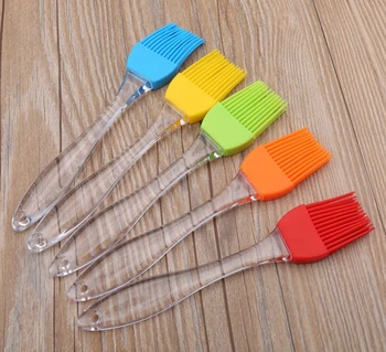 

Free Shipping+Wholesale Silicone Basting Pastry Oil Brush For Cake Bread Butter Baking With Transparent Handle,300pcs/lot
