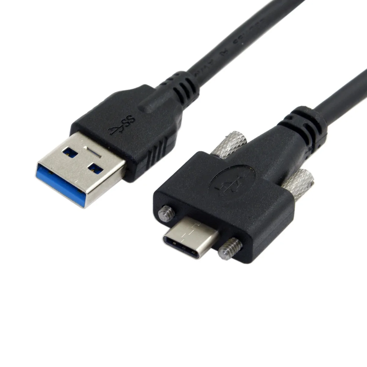 

CYDZ USB 3.1 Type-C Dual Screw Locking to Standard USB3.0 Data Cable 1.2m Panel Mount Type