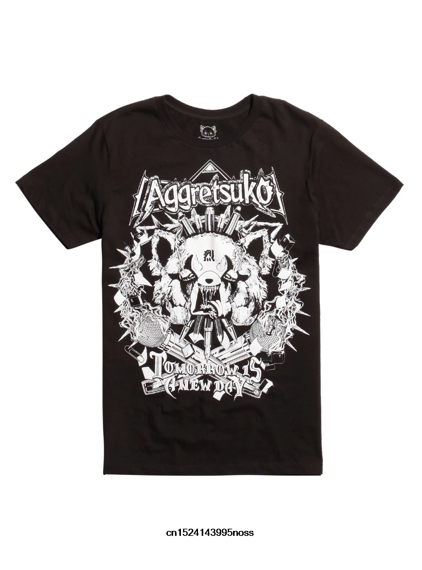 Aggretsuko Mens Clothes Funny T Shirts Custom Printed Cotton O Neck Dress Casual Summer Fashion Top | Мужская одежда
