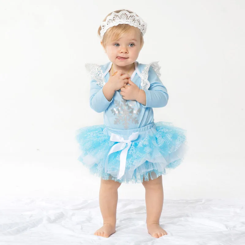 

Newborn Baby Girl Clothes Spring 2017 Sets Bodysuit Princess Tutu Dresses+Lace Headband 3PCS Suit Minnie Bebek Baby Born Hi Set