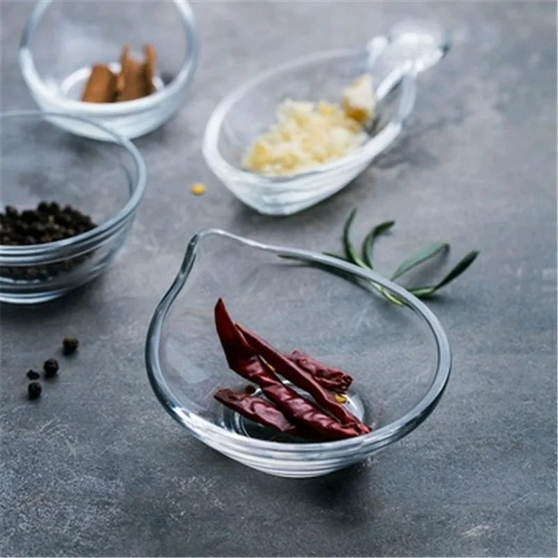 KINGLANG Japanese style glass dish sauce creative transparent sauce