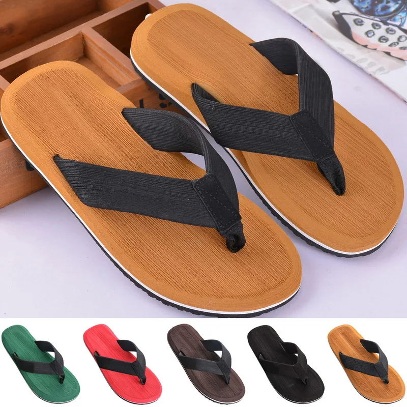 

SHUJIN Drop Shipping 2019 Men Outside Beach Slippers Thick Sole Comfortable Flip Flops Waterproof Non Slip Home Floor Shoe