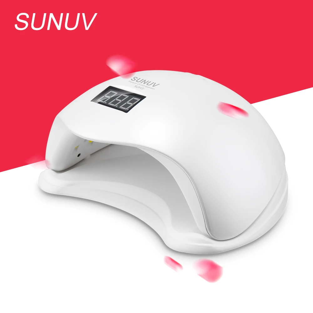 

SUNUV Lampada SUN5 UV Led Nail Lamp 48W White Light Profession UV Lamp Manicure for All Nail Polish Gels Curing with Bottom