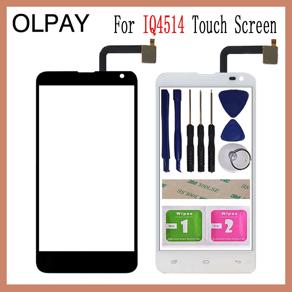 OLPAY 5,0 ''сенсорная стеклянная панель для Fly IQ4514 IQ 4514 сенсорный экран дигитайзер стекло сенсор инструменты Бесплатный клей+ прозрачные салфетки