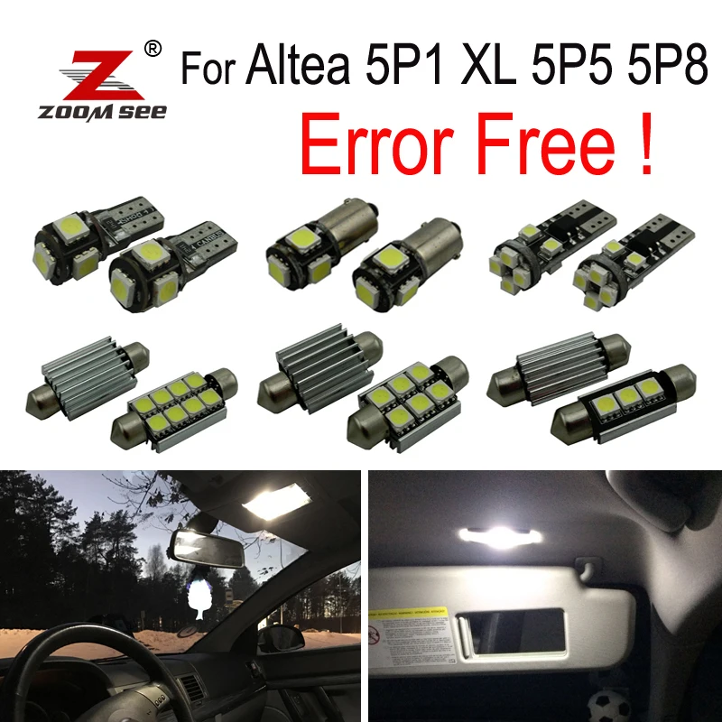 11pcs LED Interior dome Lights bulb kit for Seat Accessories for Altea