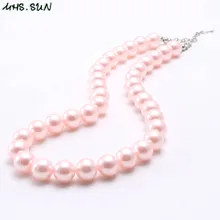 MHS. SUN модное дизайнерское детское массивное ожерелье с бусинами для девочек, разноцветное жемчужное ожерелье с жевательной резинкой для маленьких детей, ювелирные изделия ручной работы, 1 шт