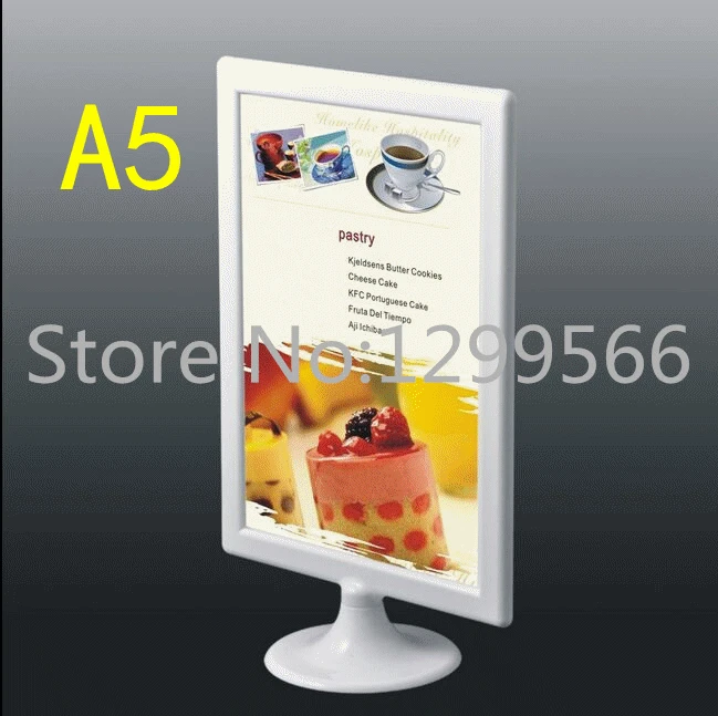 

A5 Free shipping Advertisement Poster menu label display stand photo frame POP price holder desk tabel Art card display rack