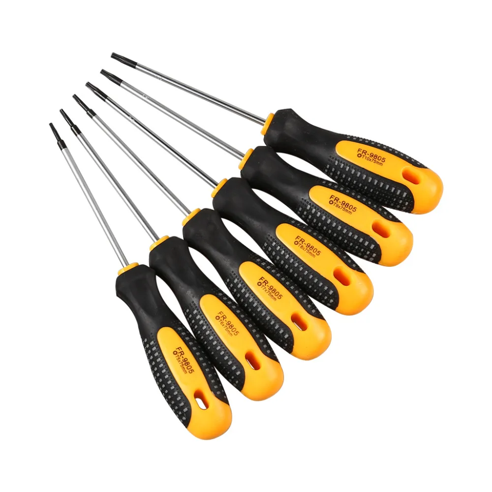 11Pcs Cr-V Torx Screwdriver Set with Hole Magnetic T5-T30 Screw Driver Set Kit for Telephone Repair Hand Tool Set - Image 4