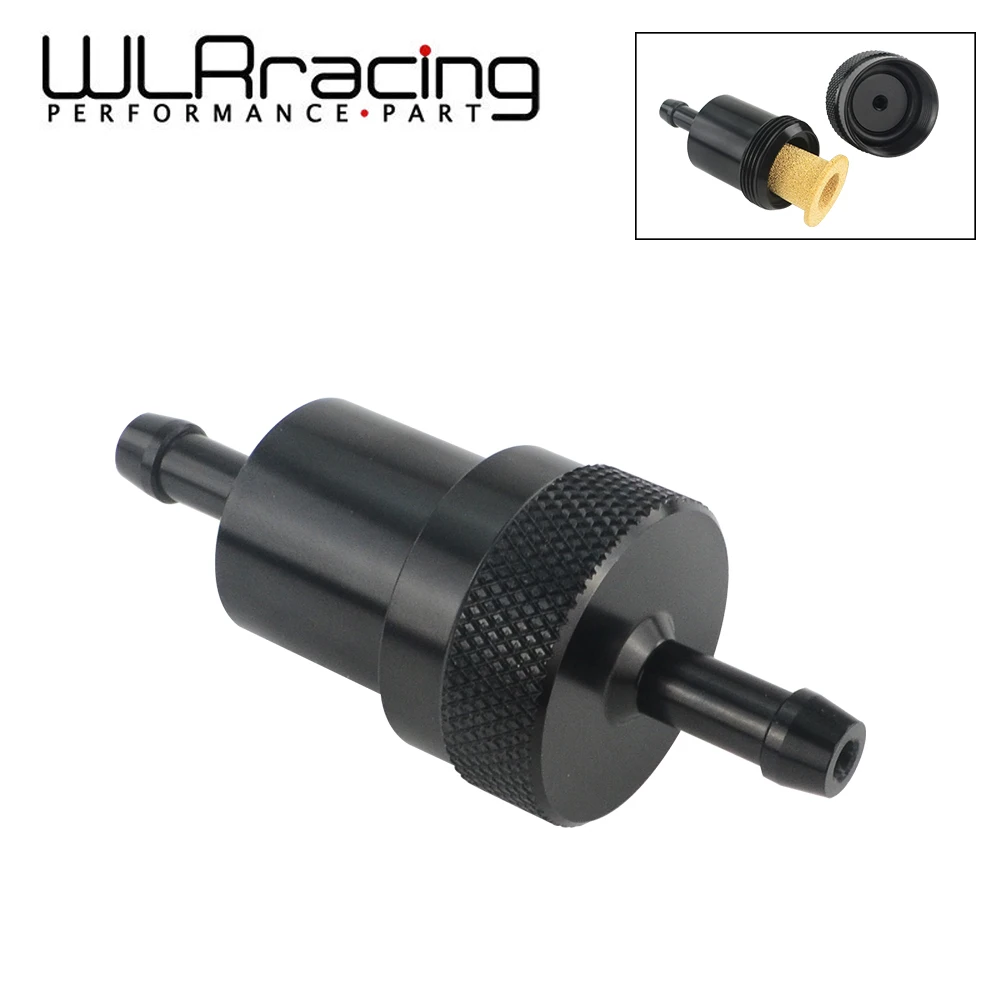 

WLR RACING - In-Line Street Fuel Filter 1/4" Inlet/Outlet Polished Aluminum Washable 150 FUEL FILTER WLR-SLF0520-04