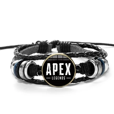 SONGDA Apex Legends браслет с принтом логотипа игры Charm Wood Bead Повседневный многослойный Плетеный Кожаный браслет с игровой периферией ювелирные изделия - Окраска металла: Style 12