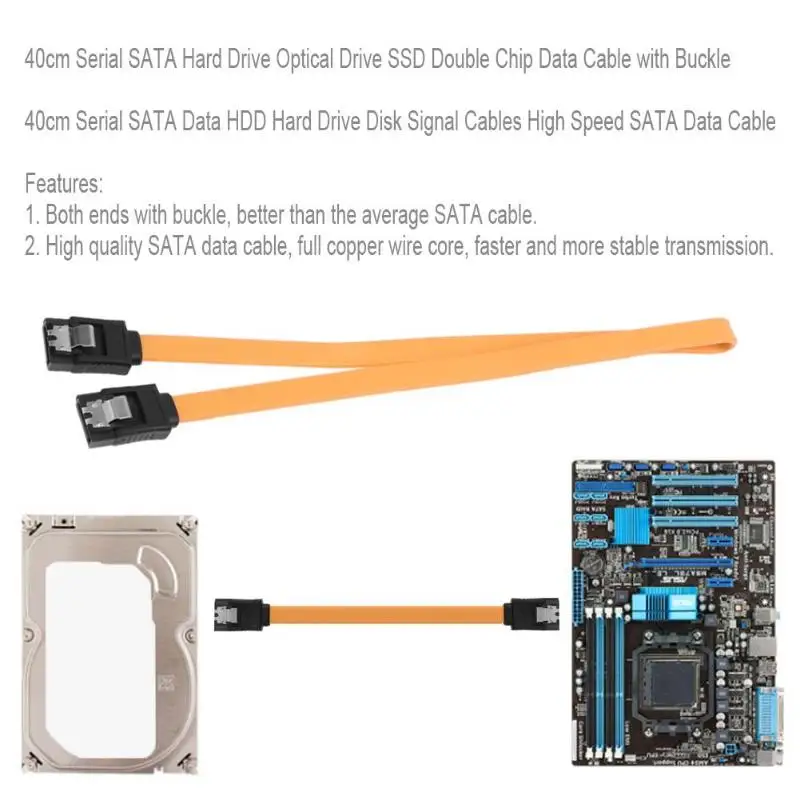 Высокоскоростной кабель SATA 40 см совместимый с кабелями III II 3 0 sata 2 плоский шнур